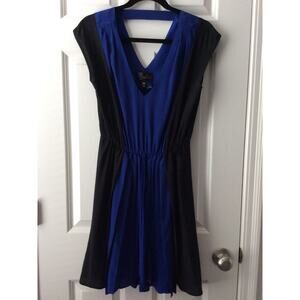 NWT Akiko Colorblock 100% Silk Dress w/ Pockets - XS